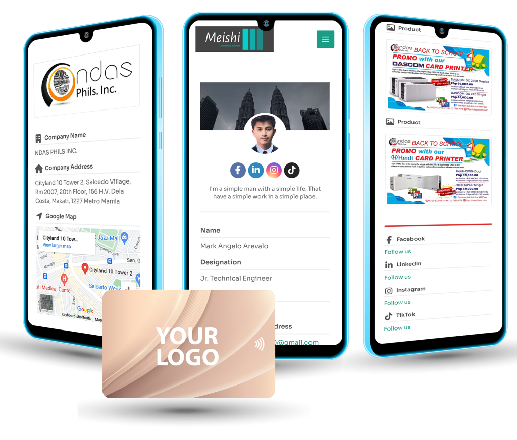 ndas rfid business card 3 phones